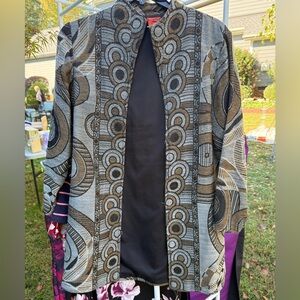 Geometric design long jacket